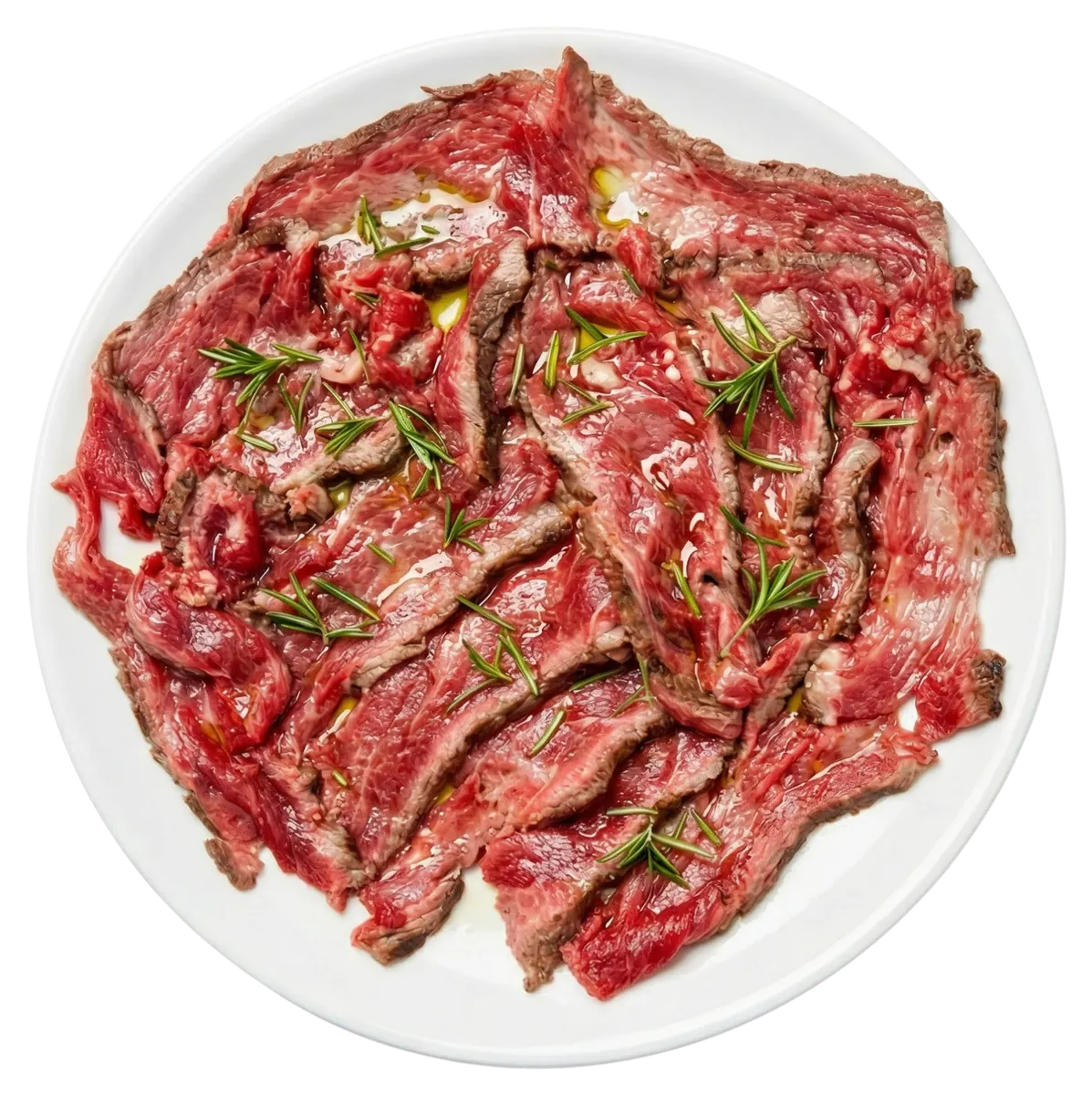 Tagliata di manzo al coltello con rosmarino e olio extravergine